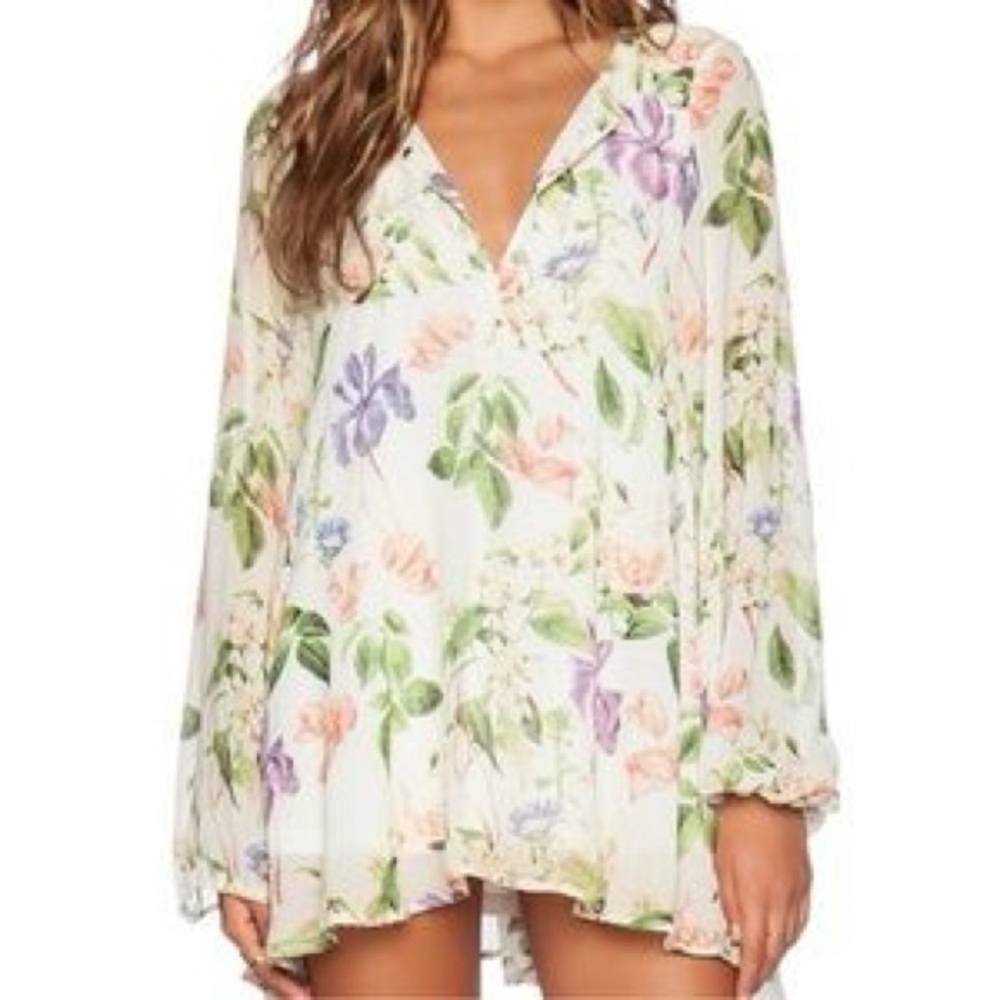 Show Me Your MuMu Floral Mini Dress - White and Pastel
